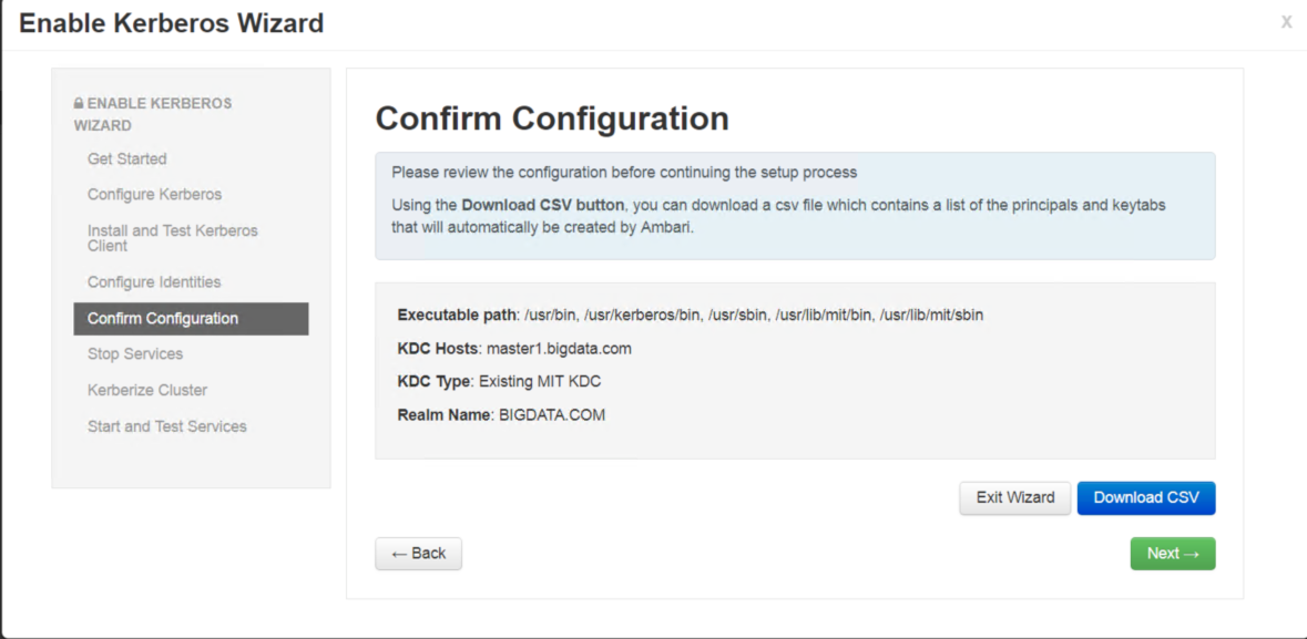 confirm configuration