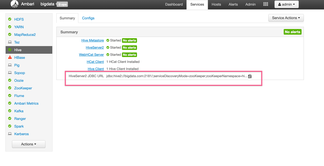 JDBC URL by using zookeeper